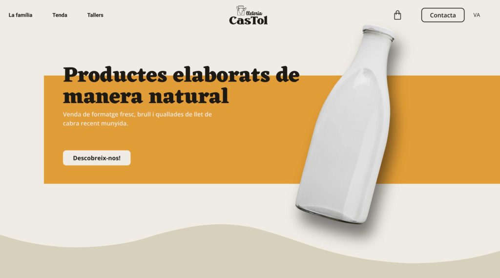 Página de inicio web Lleteria Castol